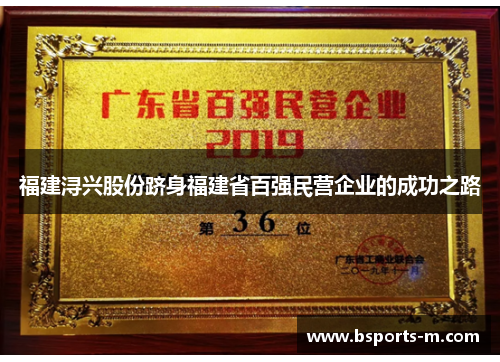 福建浔兴股份跻身福建省百强民营企业的成功之路