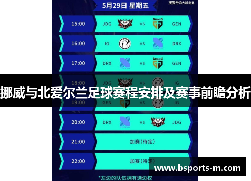 挪威与北爱尔兰足球赛程安排及赛事前瞻分析